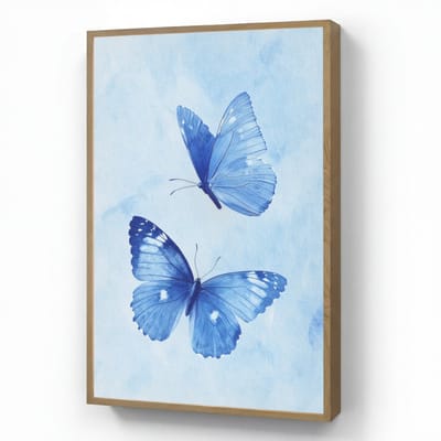 Wandlamp 70x100 cm - Oplaadbaar - Vlinders - Sierlijk - Blauw - Wandlampen binnen woonkamer - Slaapkamer lamp - Decoratieve nachtlamp - Vloerlamp draadloos