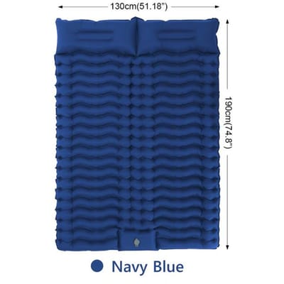 Matelas gonflable de Camping en plein Air, avec oreillers, tapis de voyage, lit pliant, coussin d'air ultraléger, randonnée Trekking blue