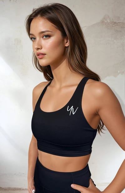 YV SPORT Sport bh Sydney - Uitneembare padding - Premium kwaliteit - Comfortabele fit - Perfecte bewegingsvrijheid - Ademende stof - Fitness beha - sportbh dames - Zwart - Maat S