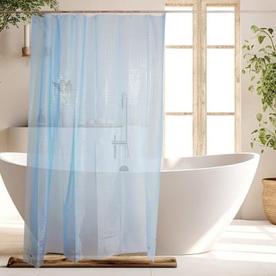 Dailygoods- Douchegordijn Waterdicht 180x200 cm - Wasbaar - Douchegordijnringen - Gewichtjes - EVA/PE Materiaal - Semi-transparant - Badgordijn