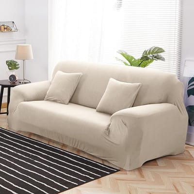 1/2/3/4 Zits Hoogwaardige Waterdichte Stretch Bankhoes Voor Woonkamer Sectionele Bank Hoes Elastische Meubilair Protector 1 Seat ivoor