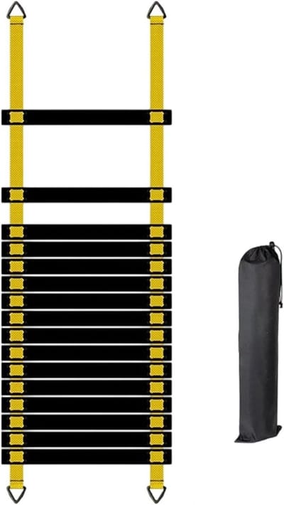 Sporttrainingsladder - Voetenwerk Ladder - Coördinatie Verbeteren - Direct Klaar Voor Gebruik - 8 Meter - Geel