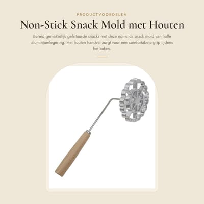 Dailygoods - Non-Stick Snack Mold met Houten Handvat