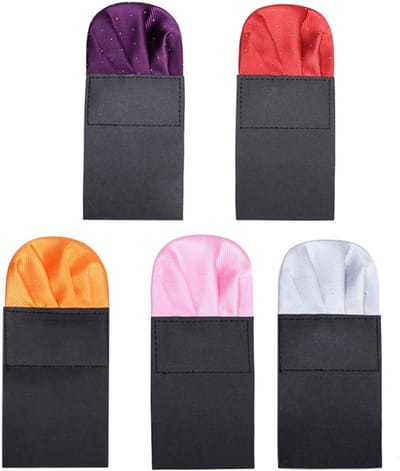 Handkerchief Set voor Mannen - Voorgevouwen Tuxedo Zakdoeken voor Trouwen, Zaken en Valentijn - Set van 5 Stuks
