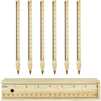Dailygoods - 6 Stuks Balpen, Wordt Geleverd met Een Houten Etui, Houten Balpen Schrijfinstrument, Houten Balpen Duurzaam, voor Het Dagelijkse Kantoorleven School Thuis Cadeau