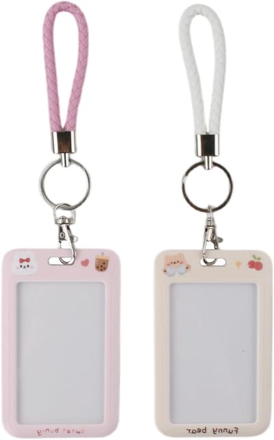 ID-kaarthouders - Kaarthouder set - Dagelijks gebruik - Schattig cartoon design - 11 x 7 cm - Beige