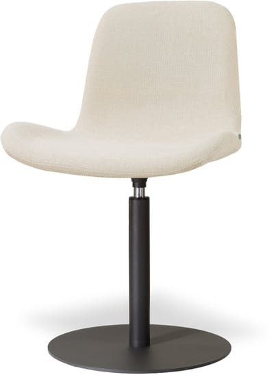 Nolon Niva-Fé Draaibare Tulp Eetkamerstoel Cottonbeige - Mat Zwart Onderstel - Japandi - Comfortabel