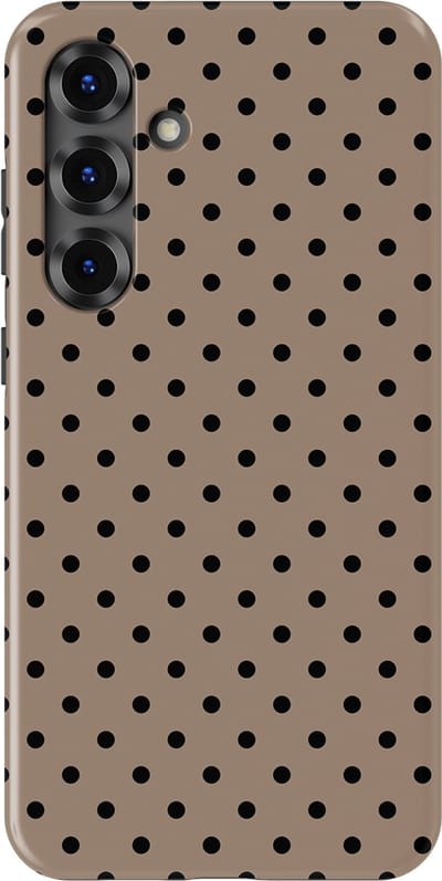 Polka Dots Hoesje Samsung Galaxy S25 Plus | Geschikt Voor Mag | Stippen Design Backcover Samsung Galaxy S25 Plus Cacoa Noir