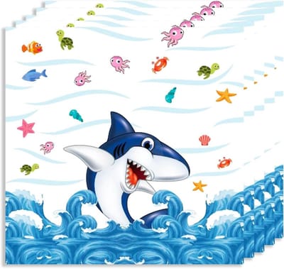 Decoratieve servetten met zeedieren - 20 stuks voor feestelijke tafelsetting, marine thema en kinderfeestjes