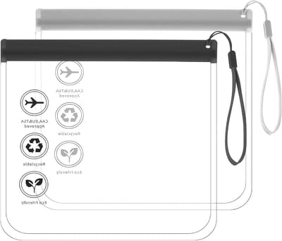 4-delige Doorzichtige Toilettas voor Vliegreizen, Lekvrije Reisbagage, Waterdichte Make-up Tas met Handvat 20x20cm