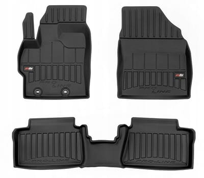 Frogum 3D Rubberen Vloermatten Set – Geschikt voor TOYOTA Yaris Cross vanaf 2021 – 3-delig (Inclusief doorlopende achtermat) – TPE Premium Kwaliteit – Extra Hoge Rand 6 cm – Geurloos – Zwart