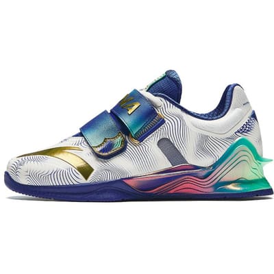 Anta Nationale Team Kleur Professionele Squat Gewichtheffen Sporten Antislip Duurzame Laag uitgesneden Trainingsschoenen Heren sneaker Wit Blauw 412440101-6 42 blue