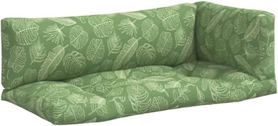 Palletkussens Set - Bankkussen Rugkussen - Buiten Zitten - Waterafstotend Oxford Stof - 103 x 58 x 10 cm - Bladpatroon