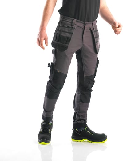 BITCO GARONNE Stretch Werkbroek Heren Grijs - Waterafstotende en Olieafstotende Kniebeschermerzakken Verstevigd met CORDURA®
