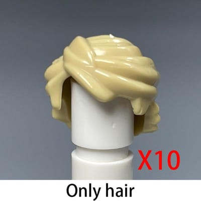 MOC Stad Bouwstenen Figuur Lichaamsdelen Creatieve Accessoires Meisjes Haar Politiehoed Sjaal Baard Rugzak MOC Bakstenen Speelgoed T02 donkerblauwe kleur