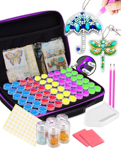 Huntex Diamond Painting Opbergdoos Paars - Perfect voor Volwassenen en Kinderen