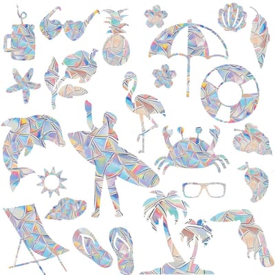 Dailygoods- Raamstickers Vogelbescherming - Raamstickers Dinosaurus - Raamdecoratie Zonder Boren - Raamstickers Waterdicht - Raamstickers Antibotsing - 24 Stuks