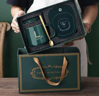 Flavers - mug warmer - warmhoudplaat - mug warmer groen - cup warmer - verwarmde onderzetter - mok warmer - Verwarmde Mok - cup warmer usb - koffie warmer - warmhouders - mug warmer set - kopje, mugwarmer en lepel - gift set