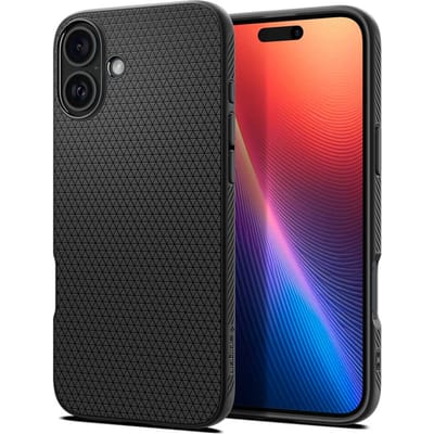 Spigen Liquid Air Hoesje Geschikt voor Apple iPhone 16 - Back Cover Flexibel TPU Zwart