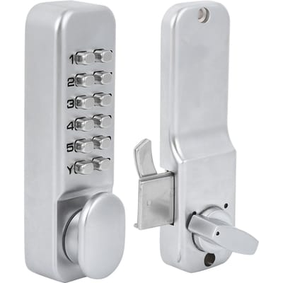Serrure à combinaison mécanique à 1 à 11 chiffres Accès sans clé pour porte coulissante Cuisine Bureau Balcon gray