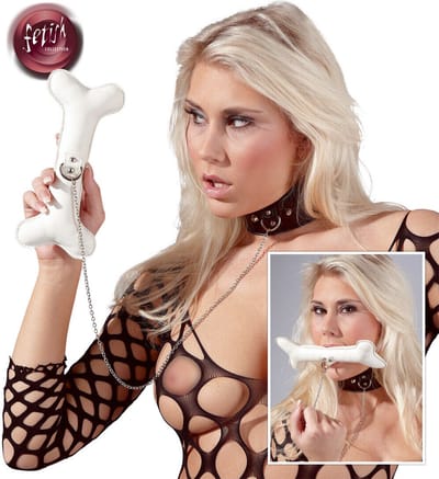Fetish Collection - Halsband met Hondenbot aan Ketting