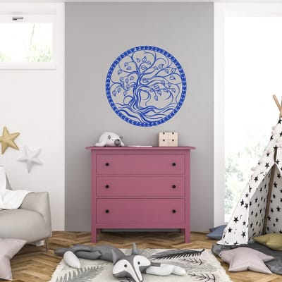 Muursticker - Tree Of Life - 40,6 x 40,6 - Blauw