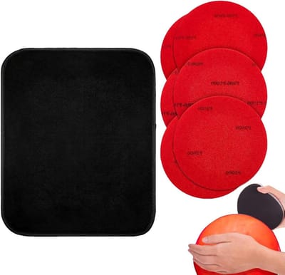 Bowling Schuurpads - Polijstset Balonderhoud - Bowlingbal Onderhouden - Dubbele Functie Slijpen Reinigen - 125 cm Schijfdiameter - Meerkleurig