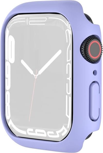 By Qubix - Apple Watch 45mm Hard case (open front) - Lila - Geschikt voor Apple Watch 45mm hoesje - screenprotector - Bescherming iWatch - Bescherm hoesje