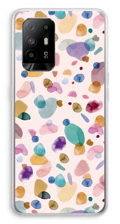Case Company® - Hoesje geschikt voor Oppo A94 5G hoesje - Terrazzo Memphis - Soft Cover Telefoonhoesje - Bescherming aan alle Kanten en Schermrand