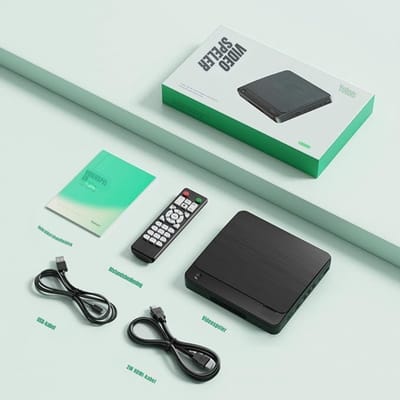 Aura® DVD Speler met HDMI - DVD Speler - Mini DVD Speler - 1080P Full HD - met Toebehoren - Zwart -15cm x 14cm x 3cm;275 g