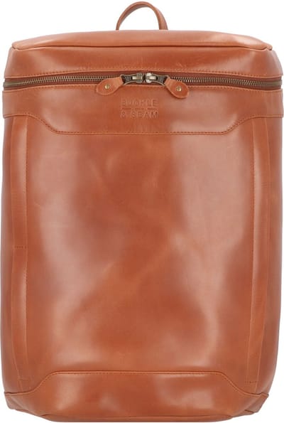 BUCKLE & SEAM Leren Vrije tijd rugzak Rugzak met laptopvak Siwa Dot Leather Backpack Cognac Bruine