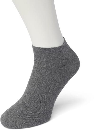Bonnie Doon Sneakersokken Heren Grijs maat 40/46 - 2 paar - Basis Korte Sokken - Gladde Naden - Enkel Sokken - Uitstekend Draagcomfort - Enkelsokken - Sneaker Sokken - 2-pack - Multipack - Effen - Grijs - Medium Grey Heather - OL8120012.112