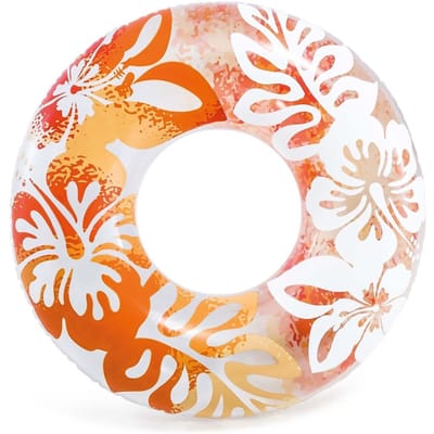 Intex Hawaï Zwemband 59251NP, Opblaasband Ø 91 cm, Tropische Bloemenprint, Duurzaam Vinyl 0,23 mm, Voor Kinderen Vanaf 9 Jaar, 500 g, Oranje