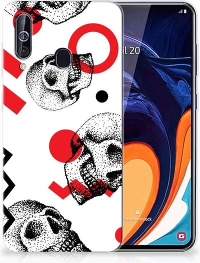 Silicone Back Case Samsung Galaxy A60 Skull Red