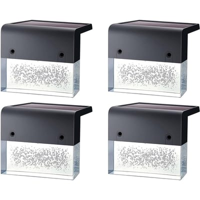 4-pack Solar Fence Lamps 2 verlichtingsmodi IP65 waterdichte tuinwandlamp traptredelamp Cube sugar style 4 packs