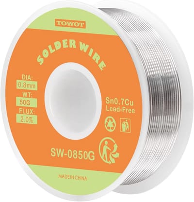 Loodvrije Soldeerdraad met Rosin Kern voor Elektrisch Solderen en DIY (Sn99.3% Cu0.7%/0.8mm, 50g)