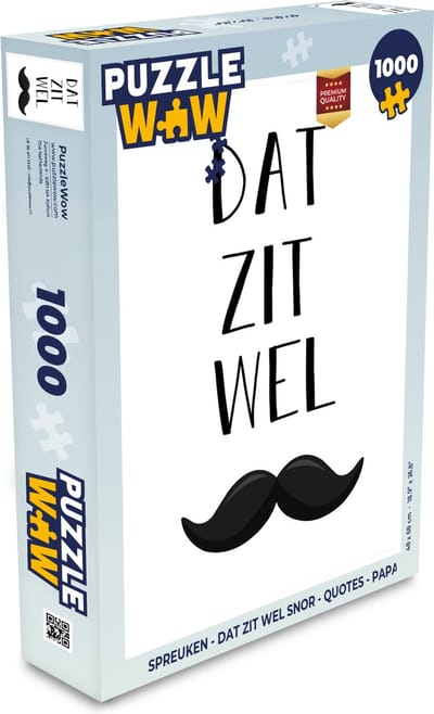 Puzzel Spreuken - Dat zit wel snor - Quotes - Papa - Legpuzzel - Puzzel 1000 stukjes volwassenen - Vaderdag cadeautje - Cadeau voor vader en papa