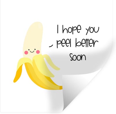 Muurstickers - Sticker Folie - Beterschap - Spreuken - Bananen - 100x100 cm - Plakfolie - Muurstickers Kinderkamer - Zelfklevend Behang XXL - Zelfklevend behangpapier - Stickerfolie