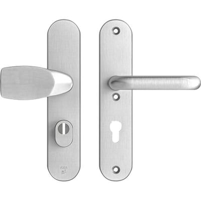 AXA Veiligheids Deurbeslag set - Oval Plus - Deurkruk Aluminium - Knop/Kruk - SKG3 - PC72 met kerntrekbeveiliging