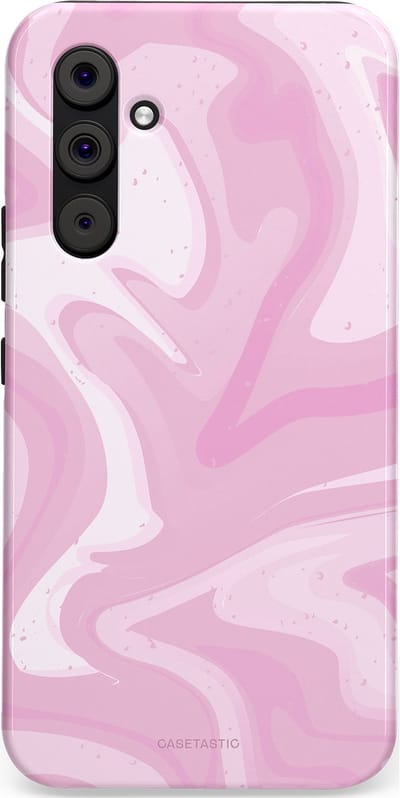 Casetastic hoesje geschikt voor Samsung Galaxy A54 (2023) 5G - Dubbellaagse bescherming - Zoet Roze Marmer - Fashion Case - Lichtroze Wit