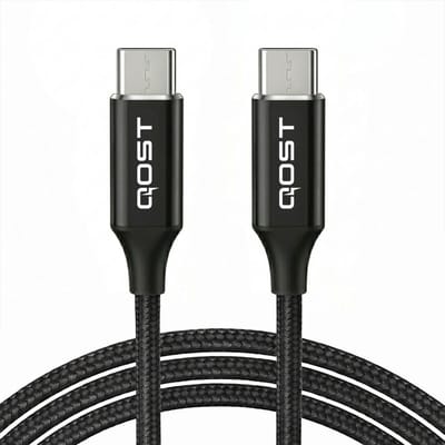 Qost - USB C Kabel - Oplaadkabel - Oplaadkabel & Datakabel - Snellader - 100W - USB-C naar USB-C - 0.5 Meter - Nylon gevlochten