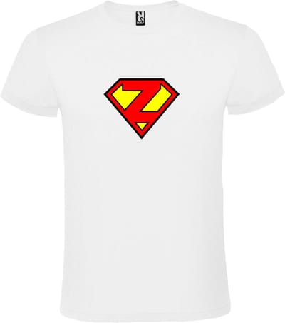 Wit T shirt met print van "letter Z“ Superman “ Logo print Rood / Geel size XS