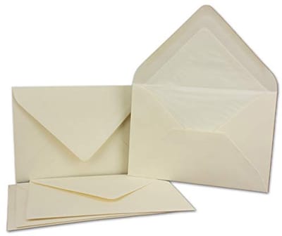 Enveloppen in Natuurlijk Wit - 75 Stuks, DIN B6 - Geribbeld Papier voor Feestelijke Gelegenheden