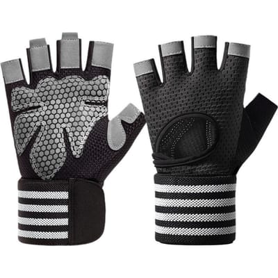 Ademende Gewichthefhandschoenen Met Gewatteerde Polsbanden Volledige Handpalm Bescherming Voor Sportschool Training M