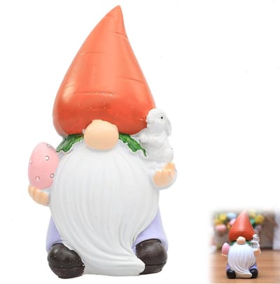 Dailygoods- Kabouterpop Verlichte Paaskabouter - Tuinbeelden voor Buiten - Tuindecoratie - Tafelbladdecoraties - Kaboutercadeaus - Schattige Lentekleuren
