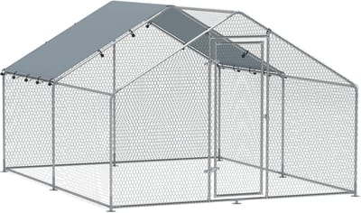4goodz Kippenren met waterdichte en UV-bestendige hoes - 10-15 kippen - 3 x 3,4 x 1,9 m