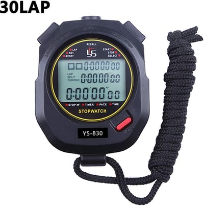 QTTVBTNA -Sport Stopwatch met 10 Ronden & Countdown Timer – Groot Display, Alarm & Kalender – Digitale Timer voor Coaches, Hardlopen & Sporttraining