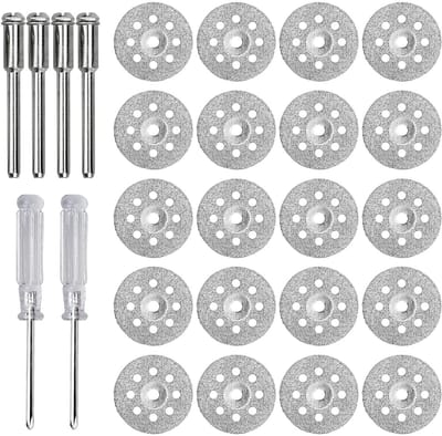 26-delige Diamanten Snijschijven Set 22,5 mm - Mini Zaagbladen Set voor Draaigereedschap