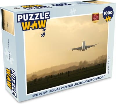 Puzzel Een vliegtuig dat van een luchthaven opstijgt - Legpuzzel - Puzzel 1000 stukjes volwassenen