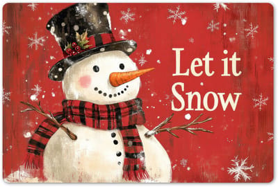 Placemats 45x30 cm - Placemat kunststof - 1 stuk - Sneeuwpret - Winter - Sneeuwpop - Borden onderleggers - Decoratie voor op tafel - Keuken tafeldecoratie accessoires - Vinyl onderlegger - Tafelversiering